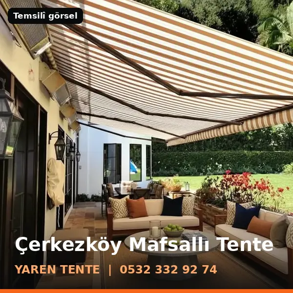 Çerkezköy mafsallı tente örneği (temsilî görsel) - Yaren Tente