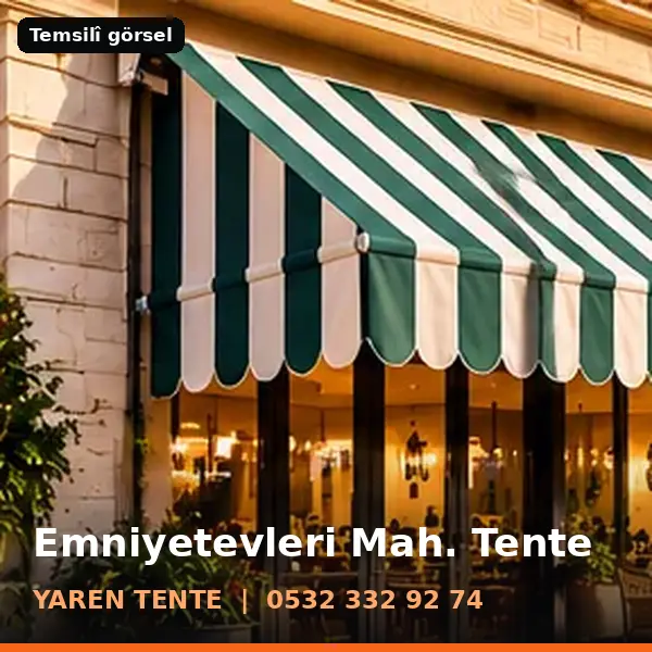 Emniyetevleri Mahallesi için tente sistemleri, temsilî görsel - Yaren Tente